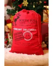 Fiery Red Christmas Drawstring Large Gift Bag - Other -Size One Size