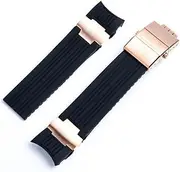[KAVJU] 22x20mm DIVER and MARINE Waterproof Soft Silicone Rubber Watchband Wrist Watch Band Belt For Ulysse Nardin Strap Folding Buckle
