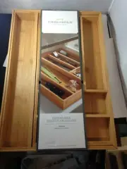 New Threshold Bamboo Expandable Flatware Drawer Organizer