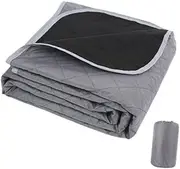 Perfk Camping Blanket Waterproof Stadium Blanket Foldable Backpacking Quilt Picnic Mat for Park, Hiking, Festival, Sport, Beach, Gray