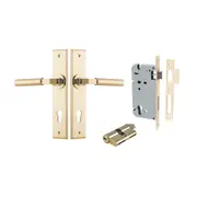 Iver Berlin Door Lever on Chamfered Backplate Entrance Kit Key/Key