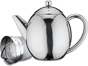Cafe Ole by Grunwerg RTD-12 Rondeo 18/10 Stainless Steel Double Wall Teapot with Infuser, 1.2 litres, Stainlesssteel