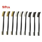 Complete Set of 9 Professional Wire Brushes for Metal Cleaning and Polishing