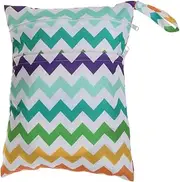 Abaodam Rainbow Waterproof Nappy Bag Baby Diaper Pouch Dual Zipper Newborns Easy to Clean Reusable Sturdy