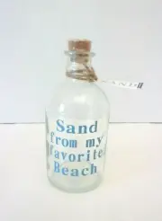 SAND BOTTLE Collectibles Beach Theme Decoration CLEAR GLASS NEW SHIP FROM USA