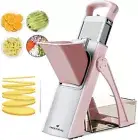 Upgrade Safe Mandoline Slicer with Adjustable Blades – Pink Kitchen Essential