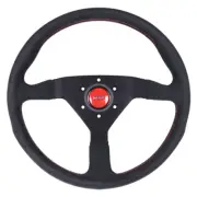 Momo Montecarlo Steering Wheel - 350mm (Black Alcantara / Red Stitching) (for: Lexus)