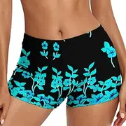 [Generic] Swim Shorts Boys 16 Casual Ethnic Printed High Waist Swimsuit Swimsuit Bottoming Shorts Swimsuit Bottom Loose Tight Belt Sports Yoga Shorts Swim Shorts Swim Short Womens plus Size Swim Shorts And Tops