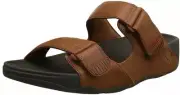 Fitflop Gogh Moc Slide In Tan Brown Mens Leather Sandals