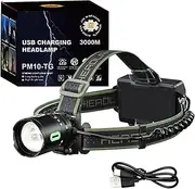 Flashlight Headlamp,Head Lights for Forehead | Waterproof Bright Torch with 8 Modes Safety Warning Design for Fishing Backpacking Outdoor Walking