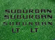 3D Letter Side Door Rear Tailgate Emblem Badge Nameplate Compatible for 2007-2020 Suburban LT Set of 5Pcs (Gloss Black)