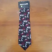 Vintage 2000s Pierre Cardin Neck Tie JC Penney Michael Scott Maroon and Black