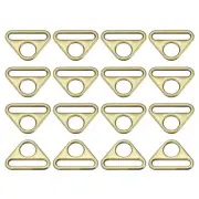 1.26" Adjuster Triangle with Bar Swivel Clip D Dee Ring Buckle, 16Pcs Bronze