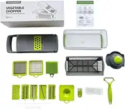 Sophistik 16-in-1 Multifunctional Vegetable Chopper, Slicer, Dicer & Grater with Interchangeable Blades, Wash Basket, Egg Separator, Easy-to-Clean, Space-Saving, Perfect for Slicing, Dicing, Grating