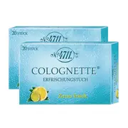 2x 20pc Mulhens 4711 Colognette Eau De Cologne Tissue Citrus For Men/Women