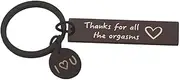 [YALLNASL] Anniversary Birthday Gifts for Wife Boyfriend Keychain from Husband Girlfriend Christmas Valentines Day Gifts for Hubby Thanks for The Orgasams Key Chains