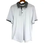 Travis Mathew NWT Men's The Scoop No Logo Golf Polo Shirt Size L Gray White