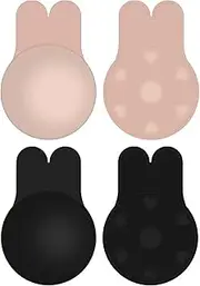 [LETSIQS] 2 Pairs Adhesive Bra, Breast Lift Strapless Backless Bra Nippless Covers Push Up Self Invisible Sticky Bra for Women