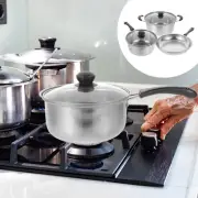 Stainless Steel Pot Metal Pan Soup Sauce Pans with Lids Frying
