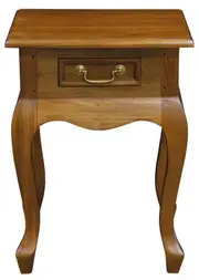 Queen Anne 1 Drawer Lamp Table (Light Pecan)