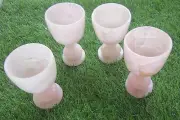 Beautiful Rose quartz goblets | Crystal drink goblets | Rose quartz glass,