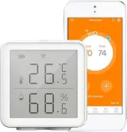 WiFi Smart Temperature Humidity Sensor Compatible with Alexa Google Assistant 230ft Super Long Range Wireless Digital Hygrometer Indoor Thermometer Humidity Meter Temperature Humidity Monitor