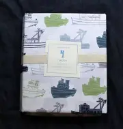 NEW Pottery barn kids Easton tugboats ship boat Twin sheet set blue