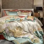 Bedding Set 10pcs Nature Silk Cotton Embroidered Quilt Cover Sheet 2 Pillowcases