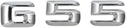 SCPCKZETZN Chrome Shiny Silver ABS Car Trunk Rear Number Letters Words Badge Emblem Decal Sticker for G55