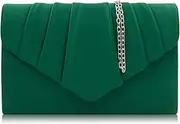 [Milisente] Women Evening Bag Velvet Pleated Clutch Purse Envelope Clutches