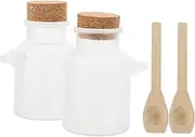 DINHEAROM 2pcs Refillable Bath Salt Bottles White Mask Storage Cork for Easy Subpackaging of and Masks
