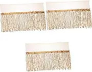 STOBOK 3pcs Fashionable Dance Skirt Long Tassel Trim Decorative Fringe for DIY Clothing
