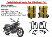 Fireball "Yellow Pannier Bag With Mount Fit for Royal Enfield Meteor 350"