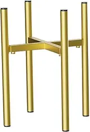 Qianly Adjustable Plant Stand Flower Pot Stand Handmade Corner Gold Metal Item Stand Heavy Duty Holder Rack for Living Room Home