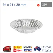 250x Foil Container Round 100mL 104mm Medium Custard Tart Takeaway Aluminium