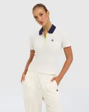 Women's Juno Polo - GARDENIA/NAVY/RED - GARDENIA/NAVY/RED