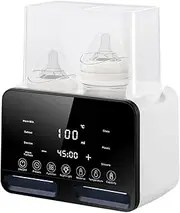 XIULIUU Baby Bottle Warmer, 15-in-1 Fast Baby Milk Warmer with Timer for Breastmilk & Formula, Accurate Temperature Control with Defrost, Sterili-zing, Keep, Heat Baby Food Jars Function