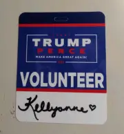 Kellyanne Conway Autographed Donald Trump/Pence Volunteer Credential RARE