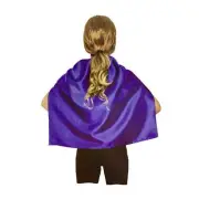 SHORT CAPE Kids Childrens Party Costume Vampire Coat School Team Colours - Purpl