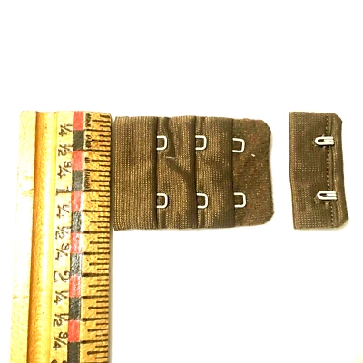 Hook and Eye Bra Closure Repair Bra 1-1/2" Chocolate Milk Brown 6 Sets #TW69