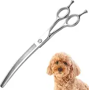 7.5inch Dog Grooming Scissors,20° Curved,VG10 Steel,55 Teeth Thinning,Professional Pet Shears for Dogs Cats Groomer or Home Use