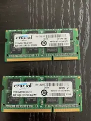 CRUCIAL 8GB 1GX64 DDR3 1333 SO-DIMM 204 LAPTOP MEMORY x 2 total of 16gb