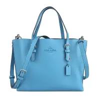 在飛比找momo購物網優惠-【COACH】Mollie Tote 25全皮手提斜背包(藍