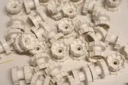 4 Lego White, Technic Tread Hub, Item No: 32007 Inv 313
