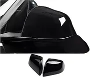 1 Pair Rear View Mirrors Shell Cover Compatible With Tesla Model 3 / Model Y(Model Y bright black)