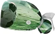 [YTYVAGT] 2-Pc,Gourd-Shaped Working Cap,Fisherman Hat with Buttons and Cotton Sweatband,Football Background