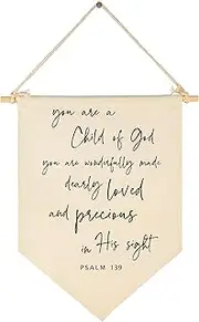 You Are A Child of God-Scripture Wall Decor, Baby Banner Gift Shower-Flag Decor Gifts for Baby Boys Girls Newborn Kids-Banner Wall Sign Gifts for Nursery Baby Room Playroom Bedroom Front Door