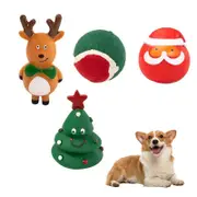 Toy Christmas Dog Toy Set Squeaky Puppy Dog Chew Toy for Teething Small Dogs-Style 3