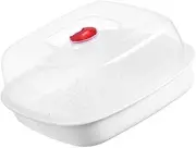 Luxshiny Microwave Steamer Container Microwave Cookware Steamer Food Steamer with Lid Vegetable Fish Steamer Kitchen Rice Cooker Steamer for Square
