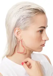 Open Heart Rhinestone Earrings
